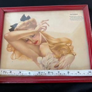 Esquire Vintage Vargas 1940s Print Pin UP Girl Calendar Risque 9&quot;x11&quot; December