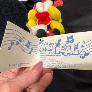 Vintage 1985 Applause Plush Mickey Minnie Mouse Seesaw Musical Toy Works 5950 image 6