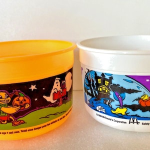Lot 2 Vintage McDonalds 1999 Halloween Happy Meal Treat Bucket Pail No Lids