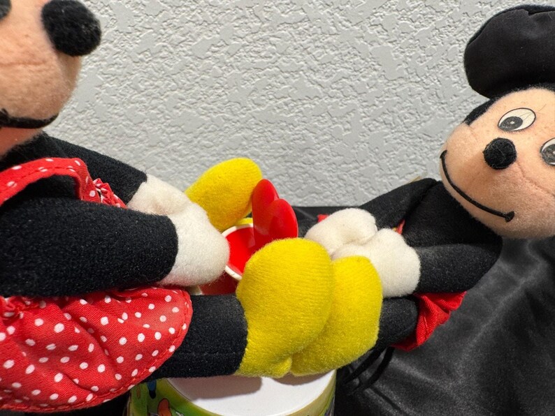 Vintage 1985 Applause Plush Mickey Minnie Mouse Seesaw Musical Toy Works 5950 image 7