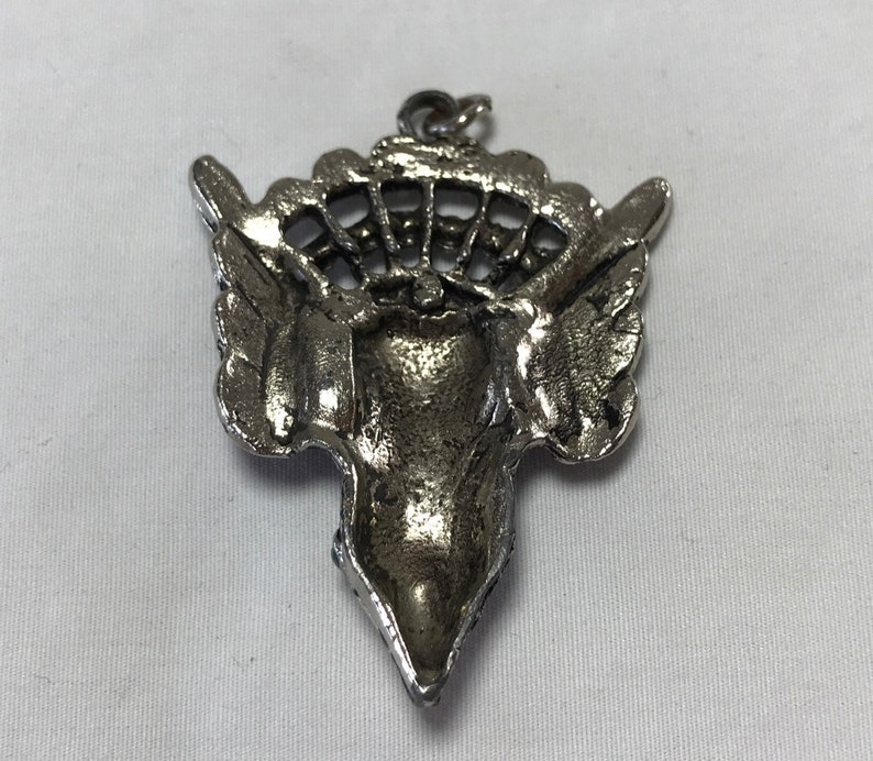 Tribal Aztec Mayan God Warrior Deity Winged Southwest Silver Turquoise Pendant