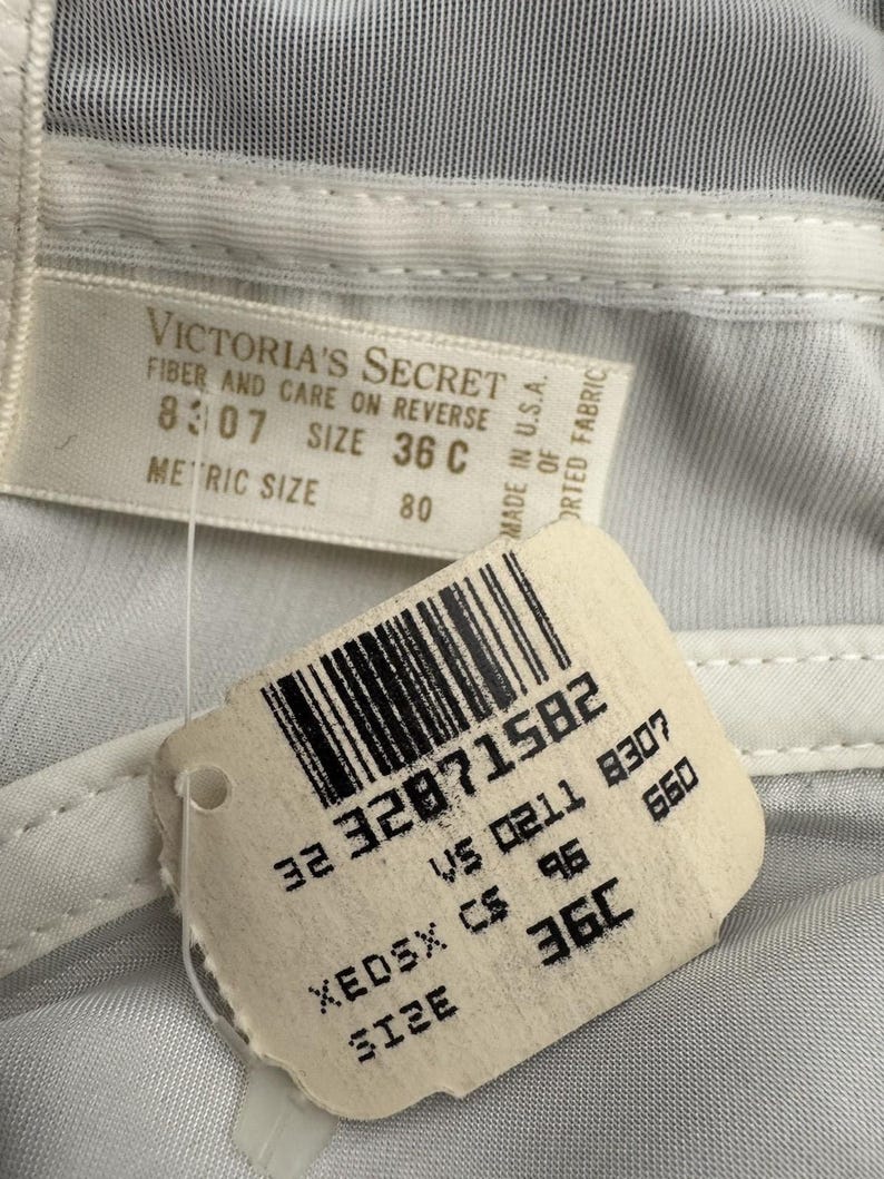 Soutien-gorge Victoria's Secret Vtg NWT Soutien-gorge en satin liquide ivoire Mousseline de soie transparente 36C Mariage image 5