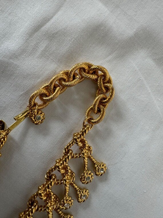 KJL Kenneth Jay Lane Gold Rope Twist Necklace Cry… - image 5
