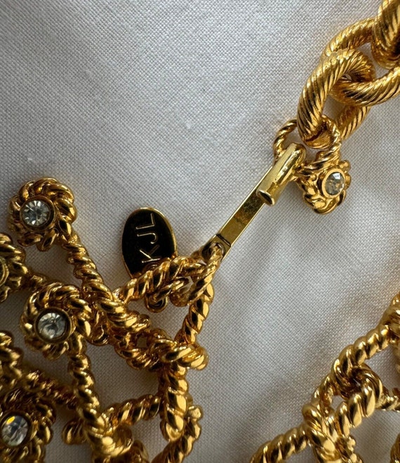 KJL Kenneth Jay Lane Gold Rope Twist Necklace Cry… - image 6