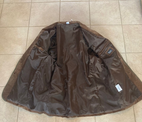 Mens Unisex Suede Genuine Leather Jacket Brown Vi… - image 6
