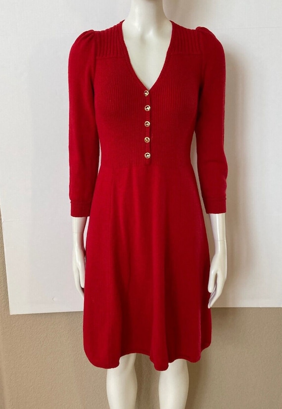 Vintage St. John for Lillie Rubin Knit Red Sweater