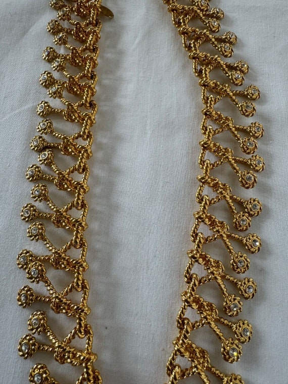 KJL Kenneth Jay Lane Gold Rope Twist Necklace Cry… - image 3