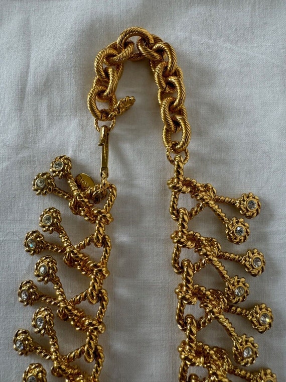 KJL Kenneth Jay Lane Gold Rope Twist Necklace Cry… - image 4