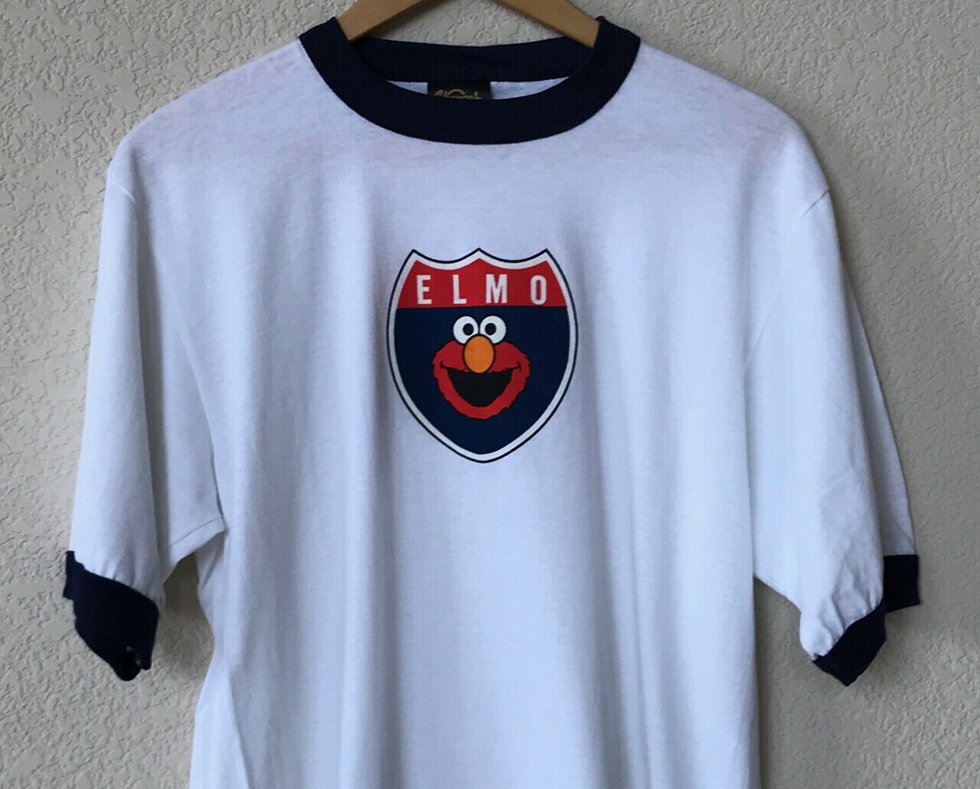 エルモ セサミストリート 大人用 Tシャツ Lサイズ ラージ ホワイト