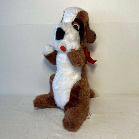 Vintage St Bernard Plush Dog Superior Toy Novelty Stuffed Animal