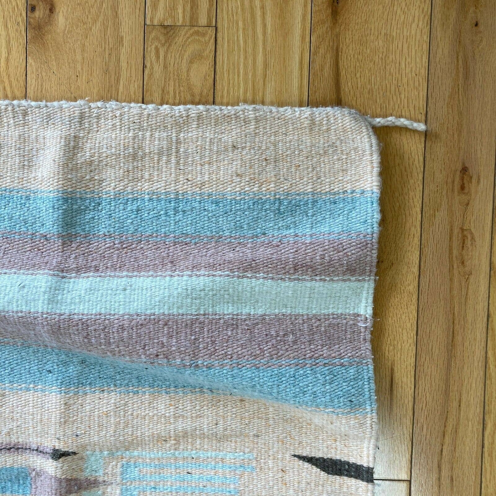 Southwest Woven Saddle Blanket Aztec Figural People Wall Etsy