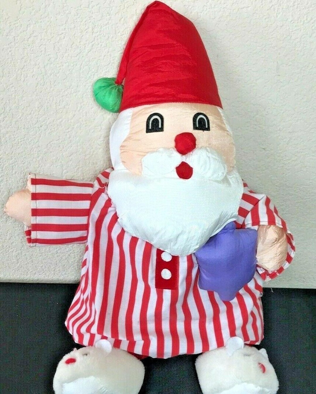 Vtg Nylon Santa Plush 20