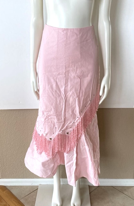 Vtg Juniors Pink Western Theme Skirt Size 3/4 Smal