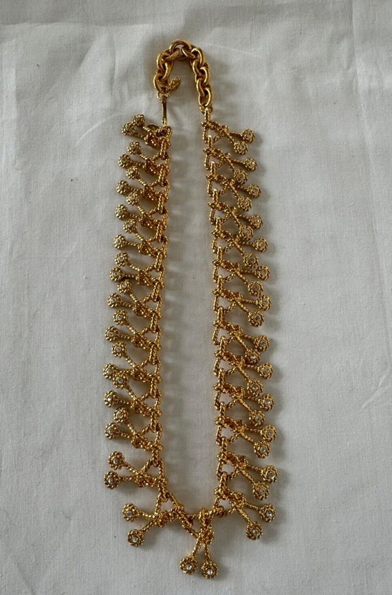 KJL Kenneth Jay Lane Gold Rope Twist Necklace Cry… - image 2
