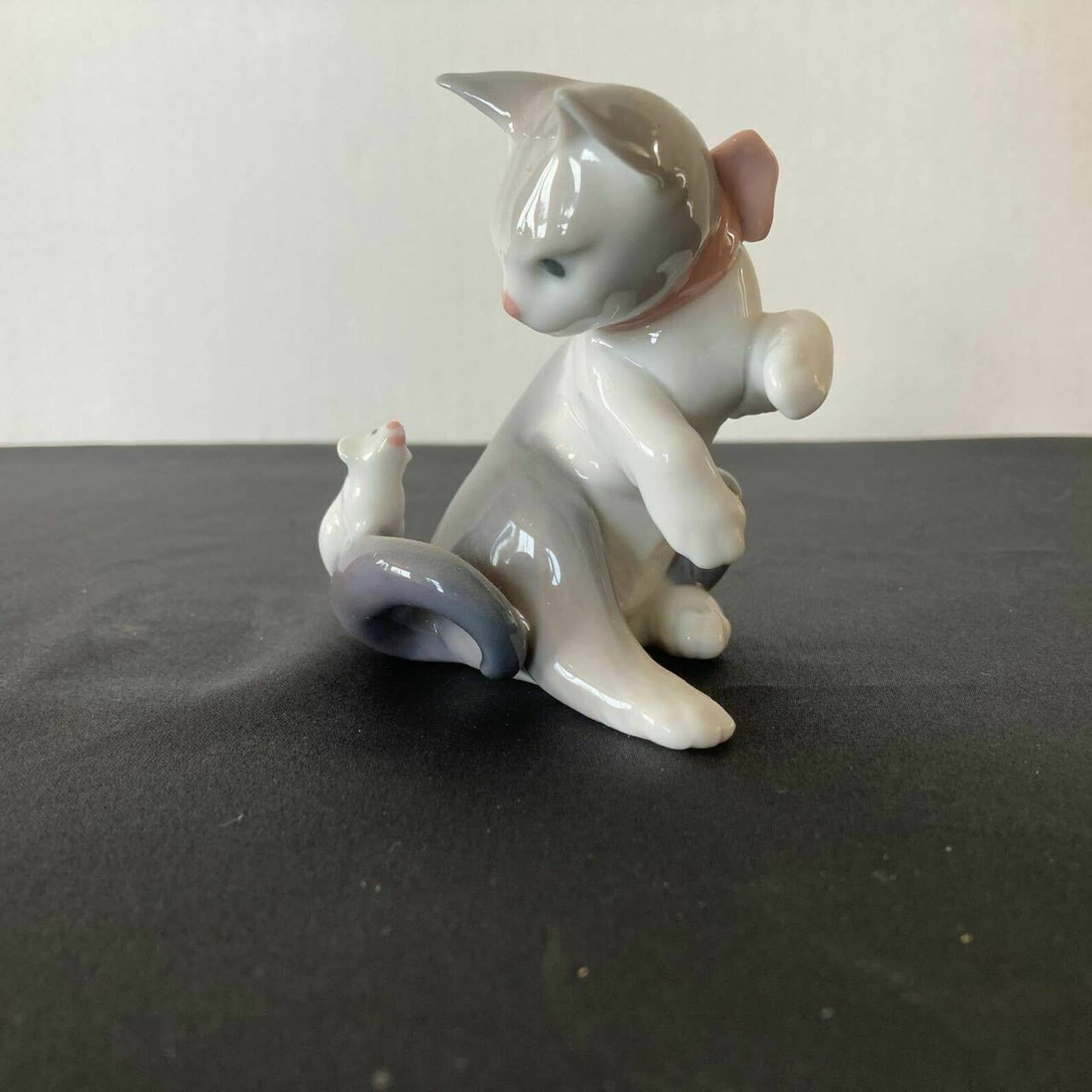 Lladro Cat And Mouse Porcelain Figurine 1984 w/Original Box | Etsy