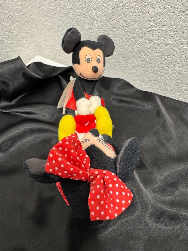 Vintage 1985 Applause Plush Mickey Minnie Mouse Seesaw Musical Toy Works 5950 image 9