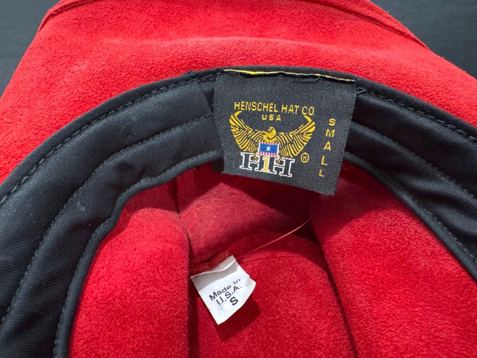 Vintage HH Henschel Hat Suede Leather Cowboy Hat Sz S Red 