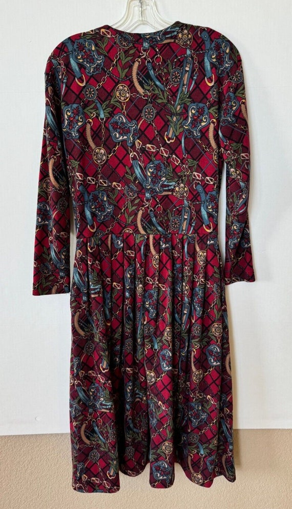 Vintage Talbots Knit Midi Equestrian Print Dress Sz XS 90s Pockets Red - Etsy Vintage Talbots Knit Midi Equestrian Print Dress Sz XS 90s Pockets Red - Etsy