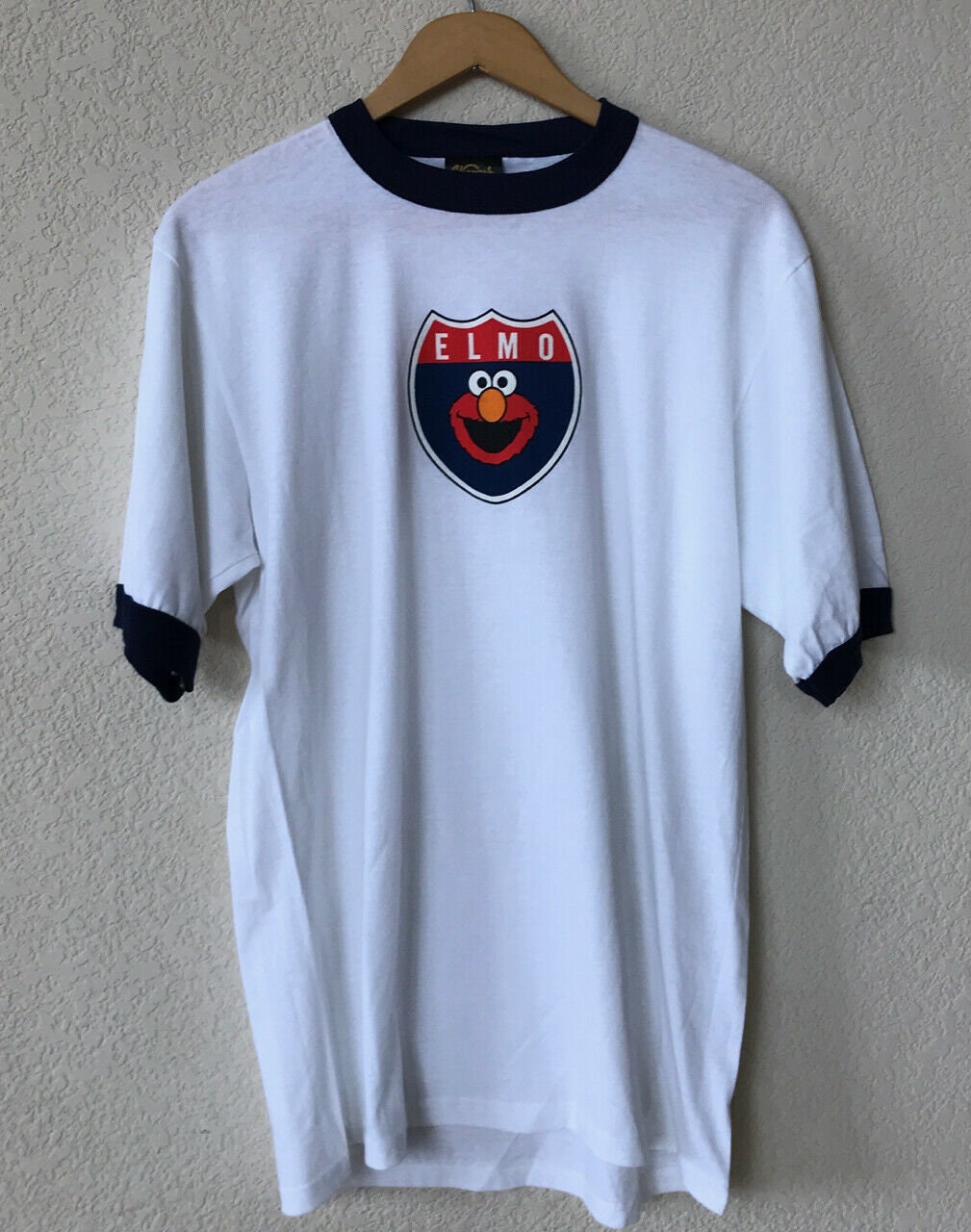 エルモ セサミストリート 大人用 Tシャツ Lサイズ ラージ ホワイト