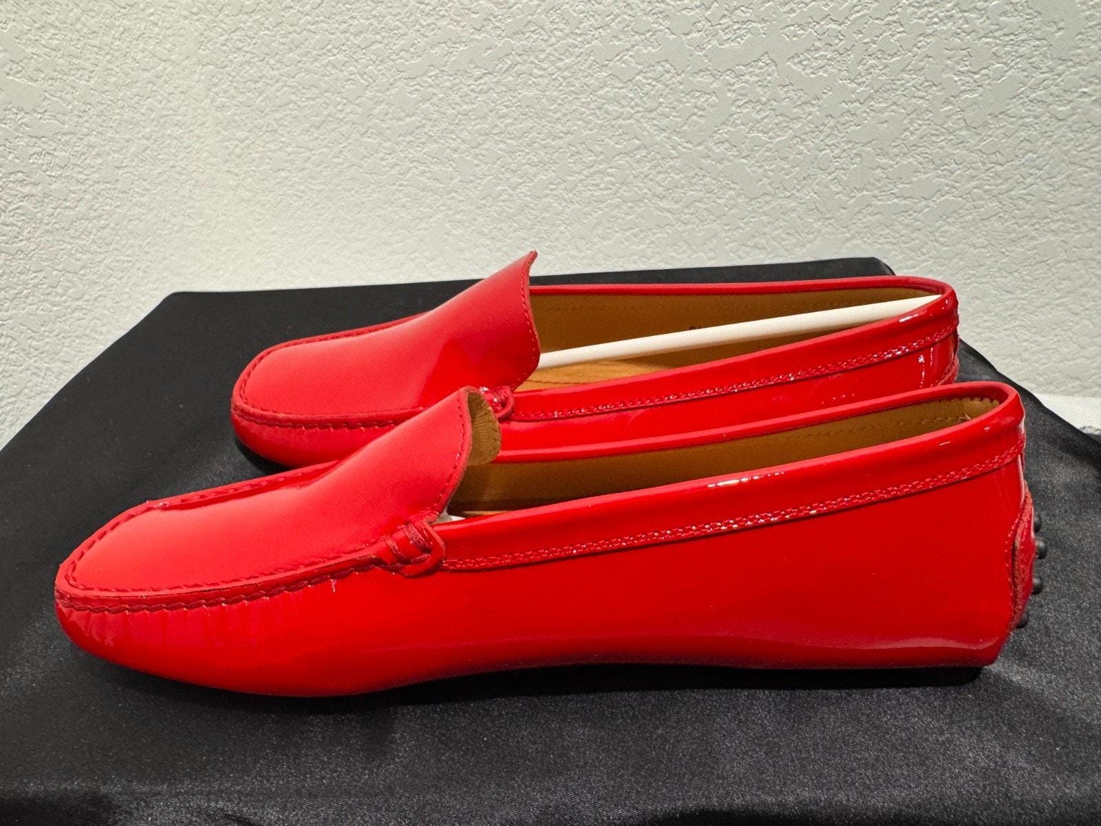 TODS FERRARI Gommini driving shoes/moccasin. Red calfskin, rubbers studs 7.5 Tod main image 4