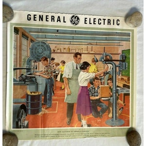 1950s GE General Electric Advertising Poster T. Mawicke Artist Craft Shop School