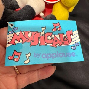 Vintage 1985 Applause Plush Mickey Minnie Mouse Seesaw Musical Toy Works 5950 image 3