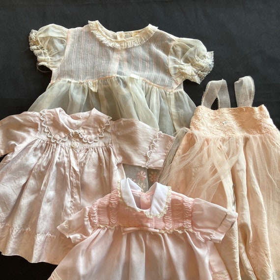 Lot 4 Vintage Little Girls Toddler Pink Sunday Ea… - image 1