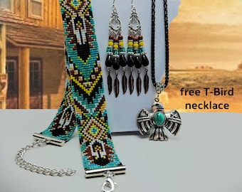 Western Feather Choker Necklace Set