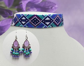 Diamond Native with Purple Choker Set