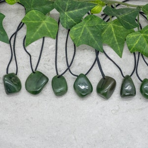 BC Jade nugget polished pendants with adjustable cord