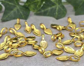 Brass finish glue on 21x8mm pendant bails