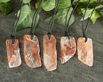 Fire Quartz Pendant Polished Necklaces 