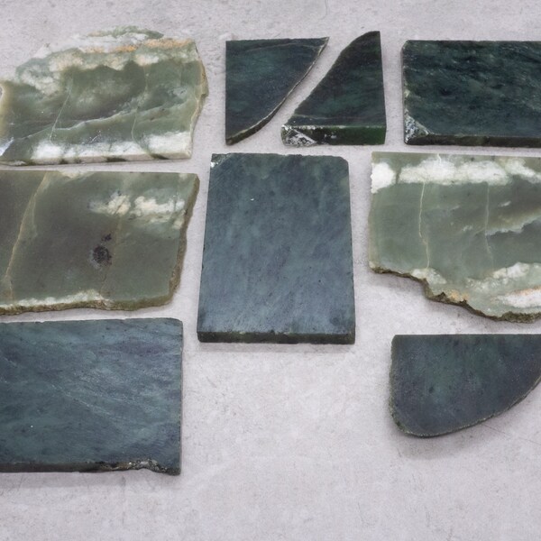 Canadian Nephrite Jade rough naural cut slab lapidary material