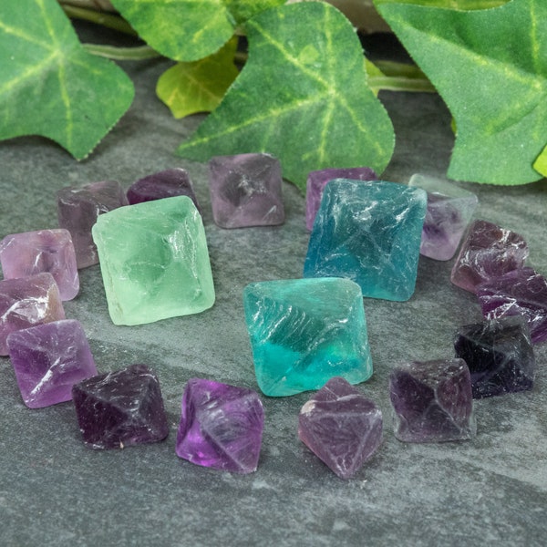 Fluorite octahedrons rough natural singles or pairs