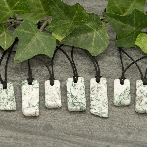Tree Agate pendants polished necklaces with cord of your choice
