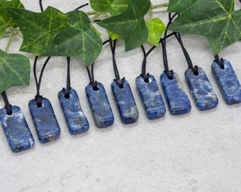 Sodalite polished pendant necklaces with cord of your choice