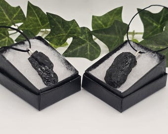 Raw Black Tourmaline Pendant Crystal Necklace