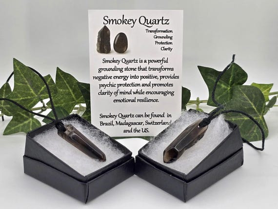 Smokey Quartz Points pendant necklaces with adjustable cord of your choice.