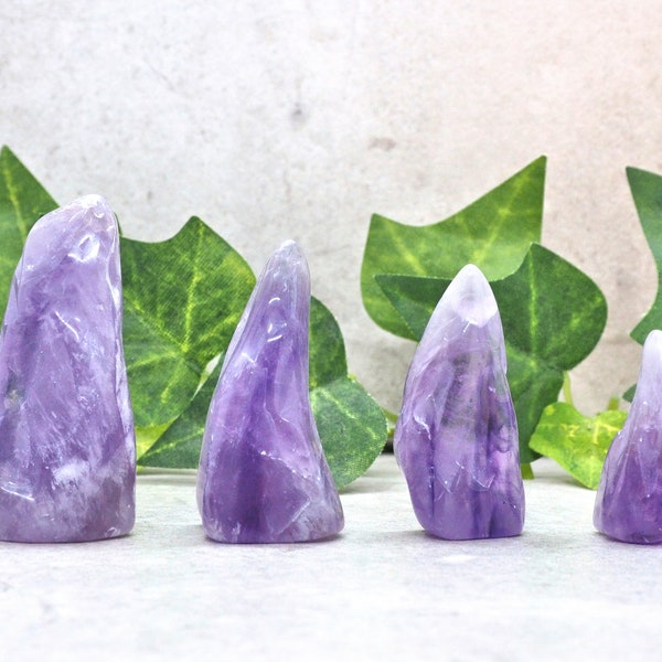 Amethyst polished freestanding natural towers in four sizes