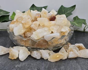 Citrine gemstones rough natural 12-16 pieces 70 gram lots