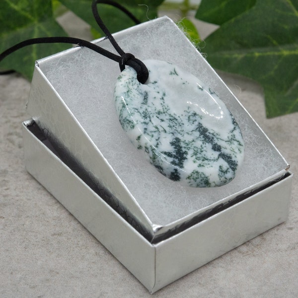 Tree Agate Worry Thumb Stone Pendants with cordage of your choice.