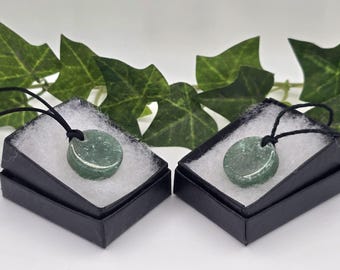 Green Aventurine gemstone round pendant necklace jewelry
