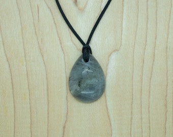 Labradorite teardrop cabochon necklace jewelry with cord of your choice