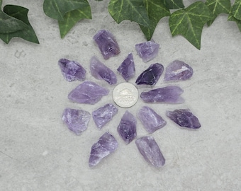 Amethyst raw natural gemstones 12-16 pcs 70 grams