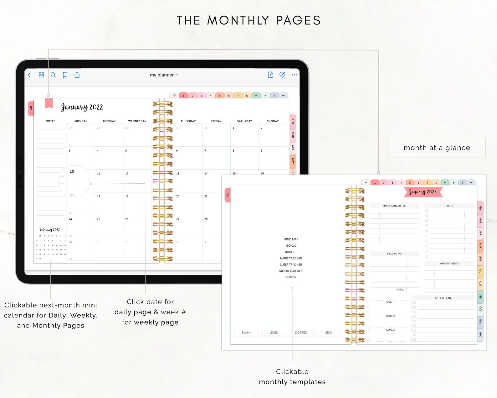 Digital Planner Goodnotes Daily Planner Ipad Planner Etsy