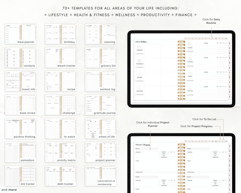 2023 2024 Ultimate Digital Planner Monthly, Weekly, and Daily Planner, iPad Planner, Hyperlinked Planner, Goodnotes Planner, Notability image 8