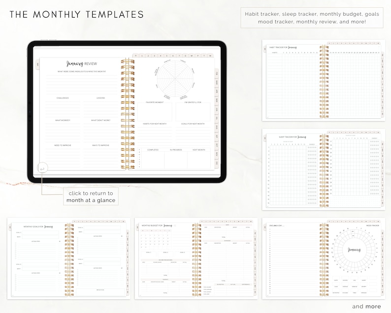 2023 2024 Ultimate Digital Planner Monthly, Weekly, and Daily Planner, iPad Planner, Hyperlinked Planner, Goodnotes Planner, Notability image 7