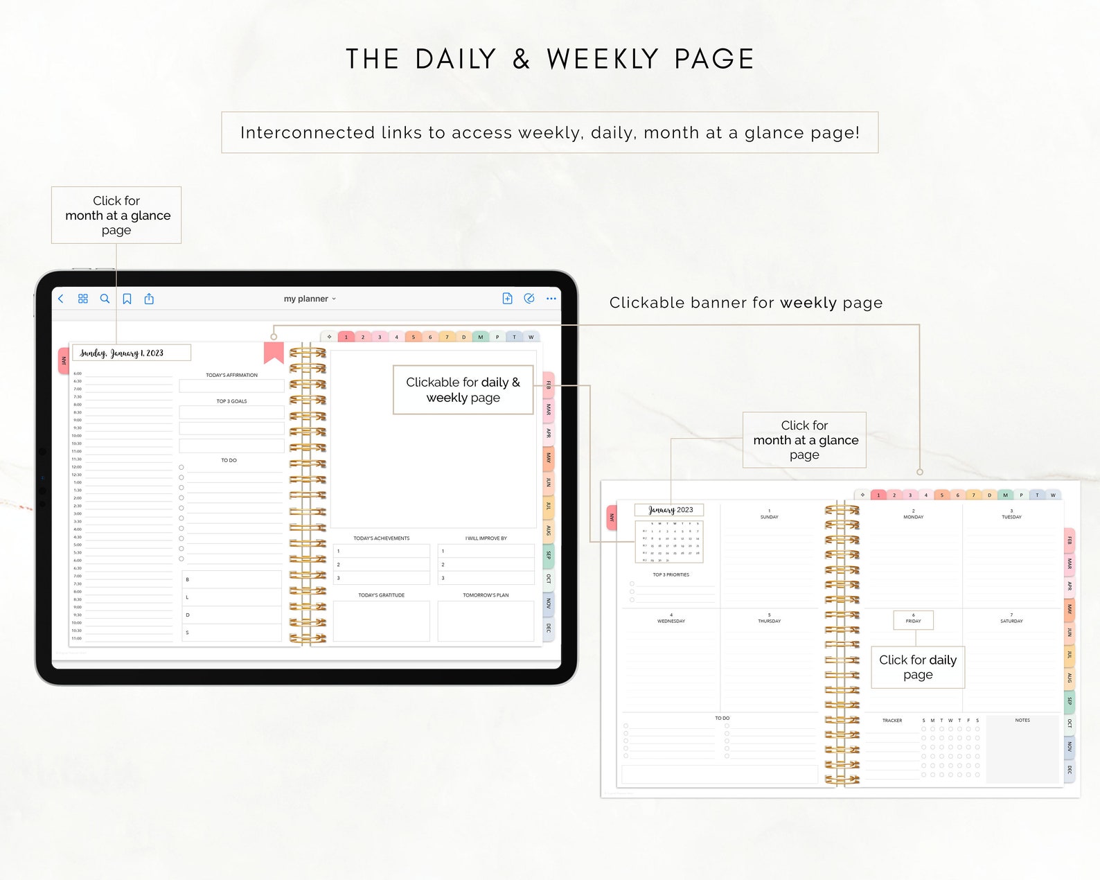 Digital Planner Goodnotes Daily Planner Ipad Planner Etsy