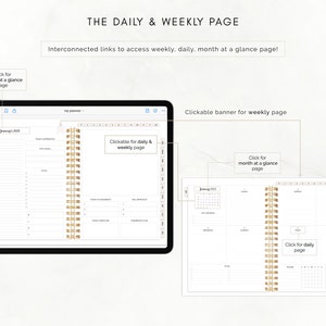 2023 2024 Ultimate Digital Planner Monthly, Weekly, and Daily Planner, iPad Planner, Hyperlinked Planner, Goodnotes Planner, Notability image 4