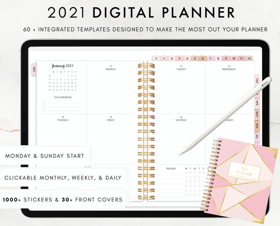 2021 Ultimate Digital Planner Monthly Weekly And Daily Etsy